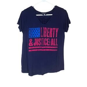 Rock & Republic Liberty & Justice For All American Flag Shirt Medium